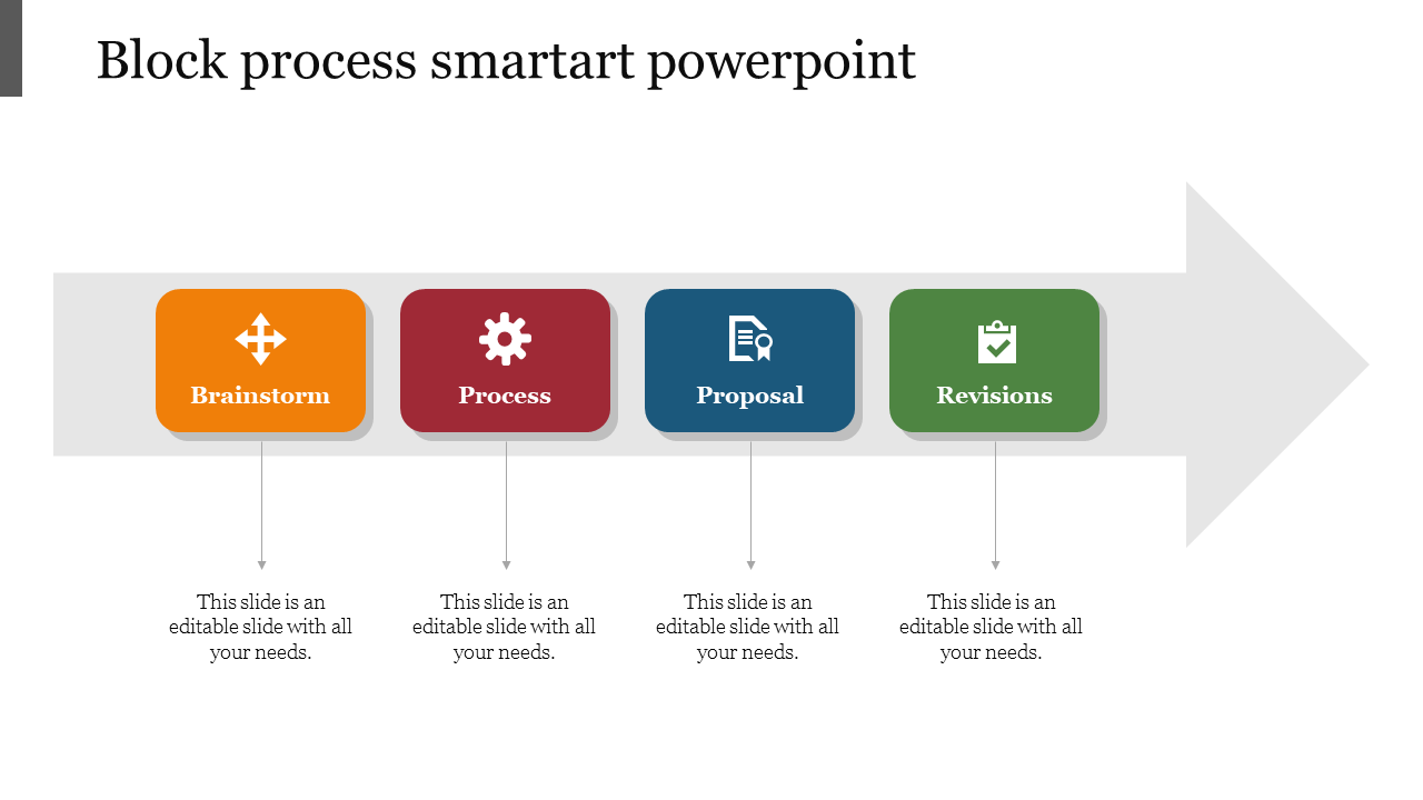 Block process smartart PowerPoint Template & Google Slides